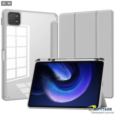 For Xiaomi Pad 6S Pro 12 4 Case with Pen Holder Folding Stand Acrylic TPU Back Tablet Cover for Xiaomi Mi Pad 6S Pro Case 12.4''